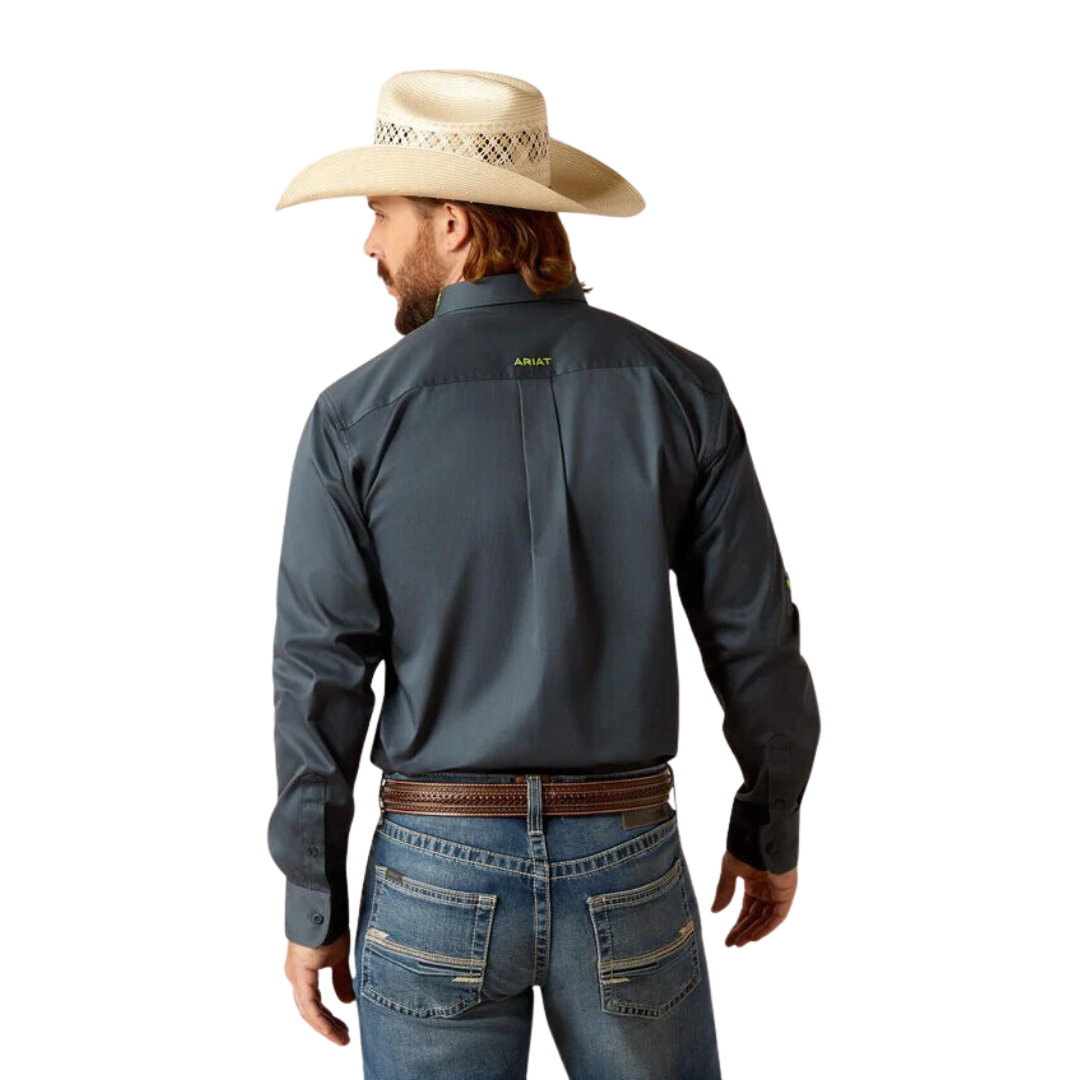 Ariat Men's Team Logo Twill Fitted Dark Gray Shirt