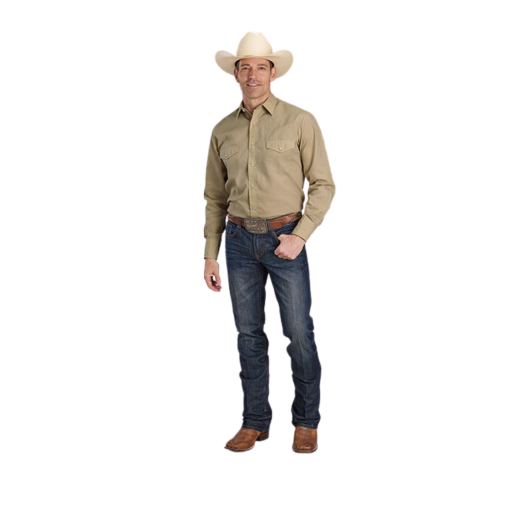 Roper Men's Broadcloth Solid Snap Shirt