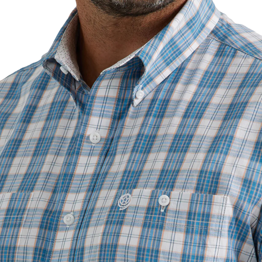 Wrangler Men's George Strait Collection Long Sleeve Blue Shirt