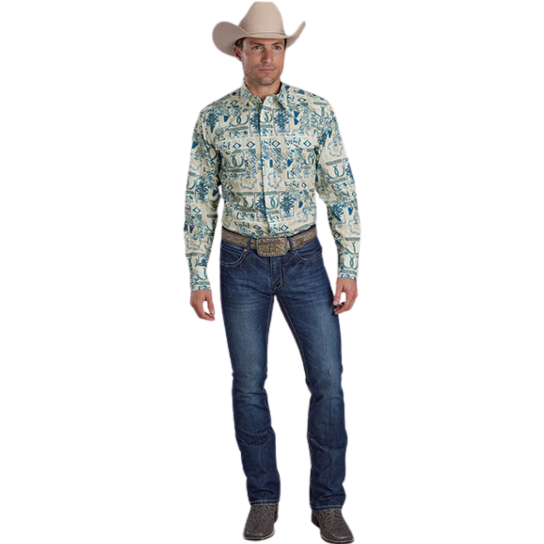 Roper Men's Performance Tropical Resort Print Shirt