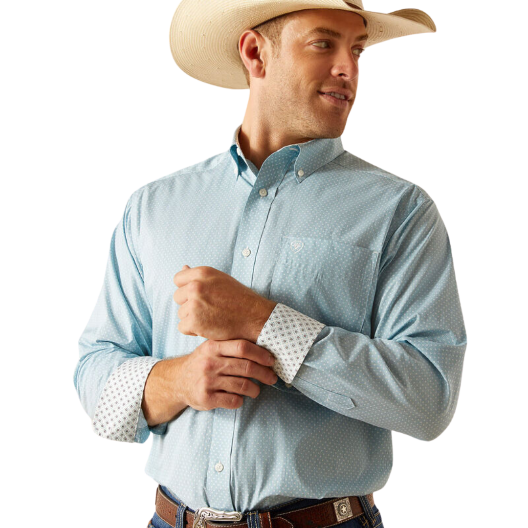 Ariat Men's Wrinkle Free Ian Classic Blue Shirt