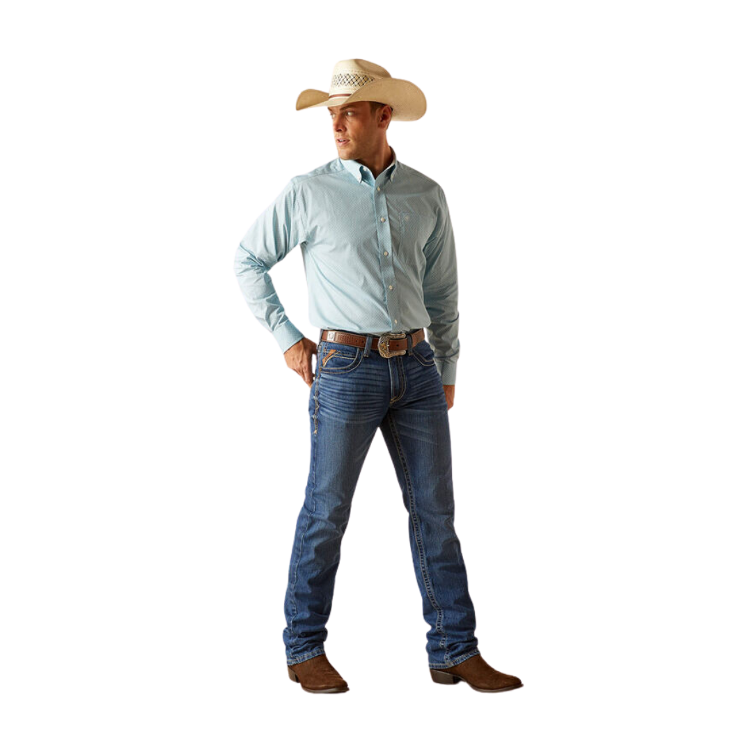 Ariat Men's Wrinkle Free Ian Classic Blue Shirt