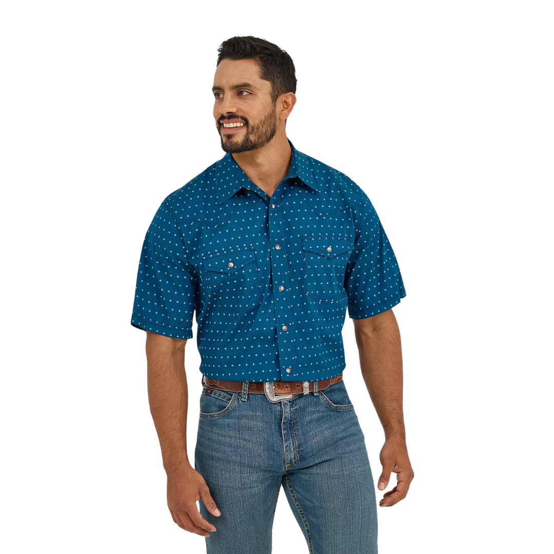 Wrangler Men's 20X® Competition Advanced Comfort Turquoise Shirt