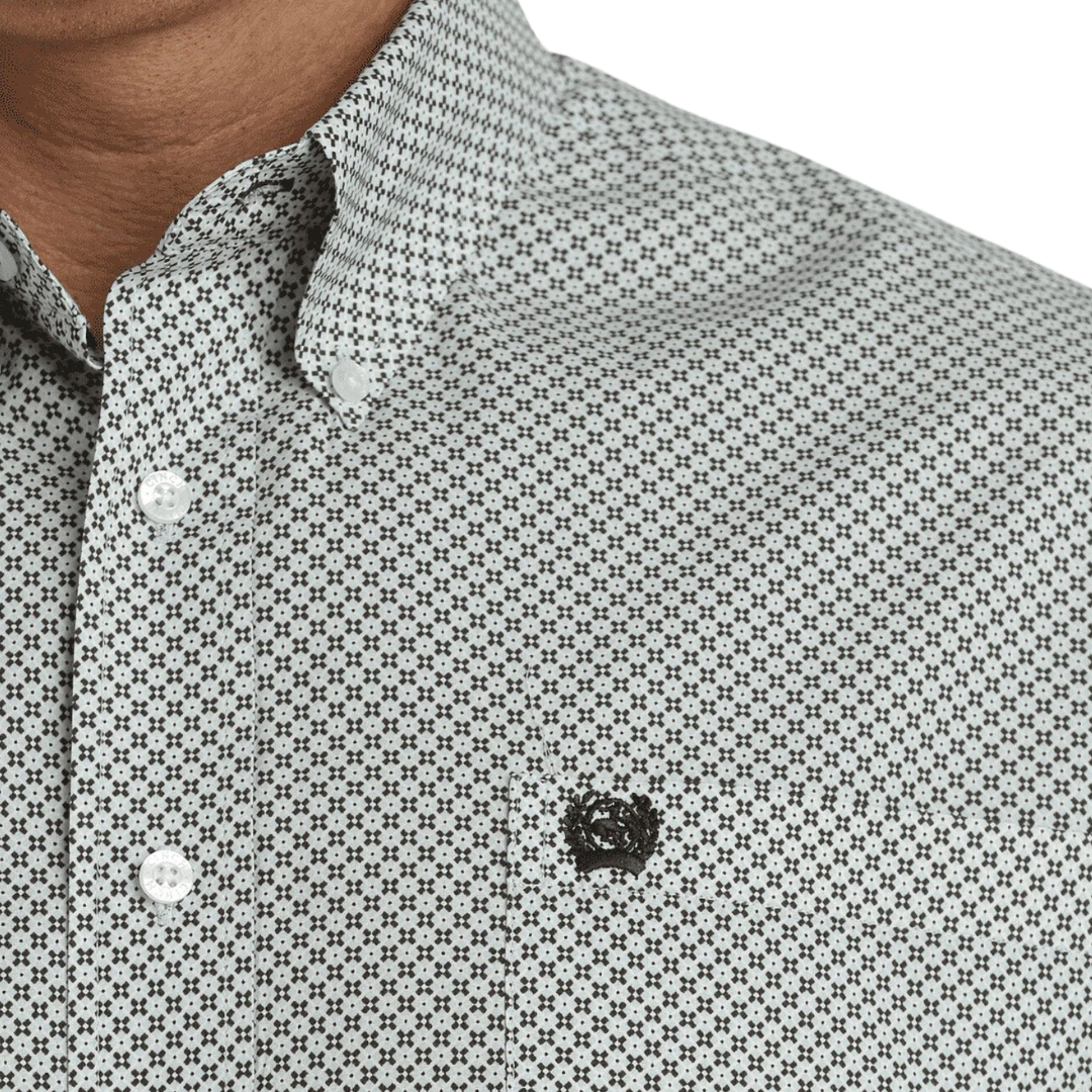 Cinch Men's Geometric Print Light Blue Shirt
