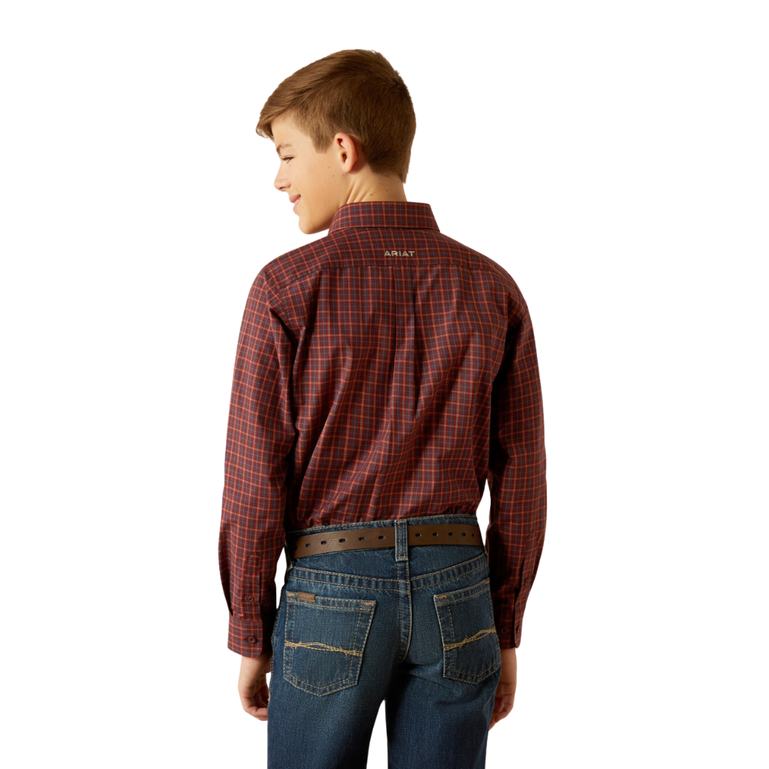 Ariat Youth Boy's Pro Pavel Burgundy Shirt