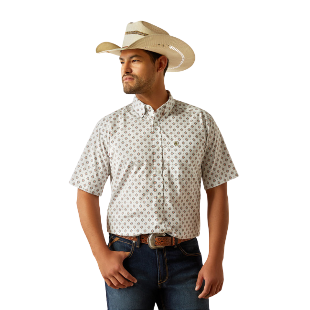Ariat Men's Classic Print White Shirt