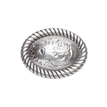M&F Unisex Oval Engraved Concho Grey Scarf Slide