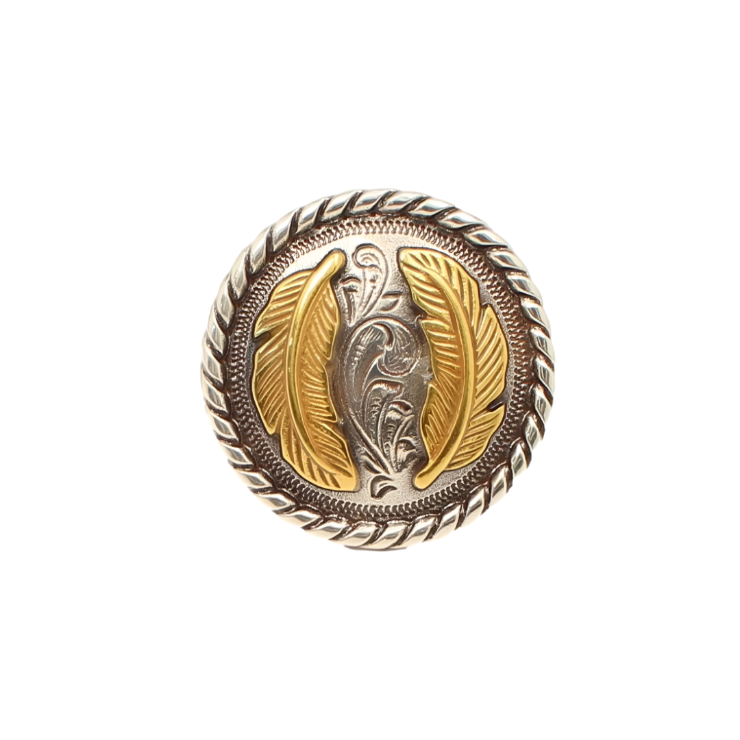 M&F Unisex Feather Antique Gold Scarf Slide