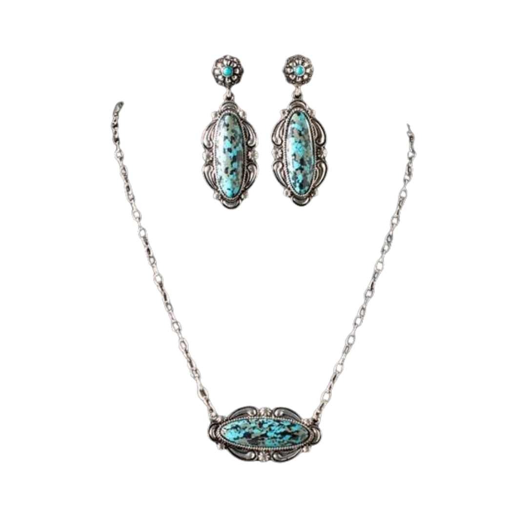 Blazin Roxx Women's Marble Jewelry Turquoise Set
