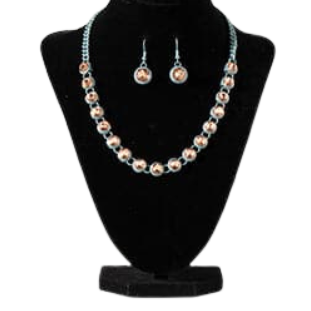 Blazin Roxx Women's Earring Necklace Turquoise Set