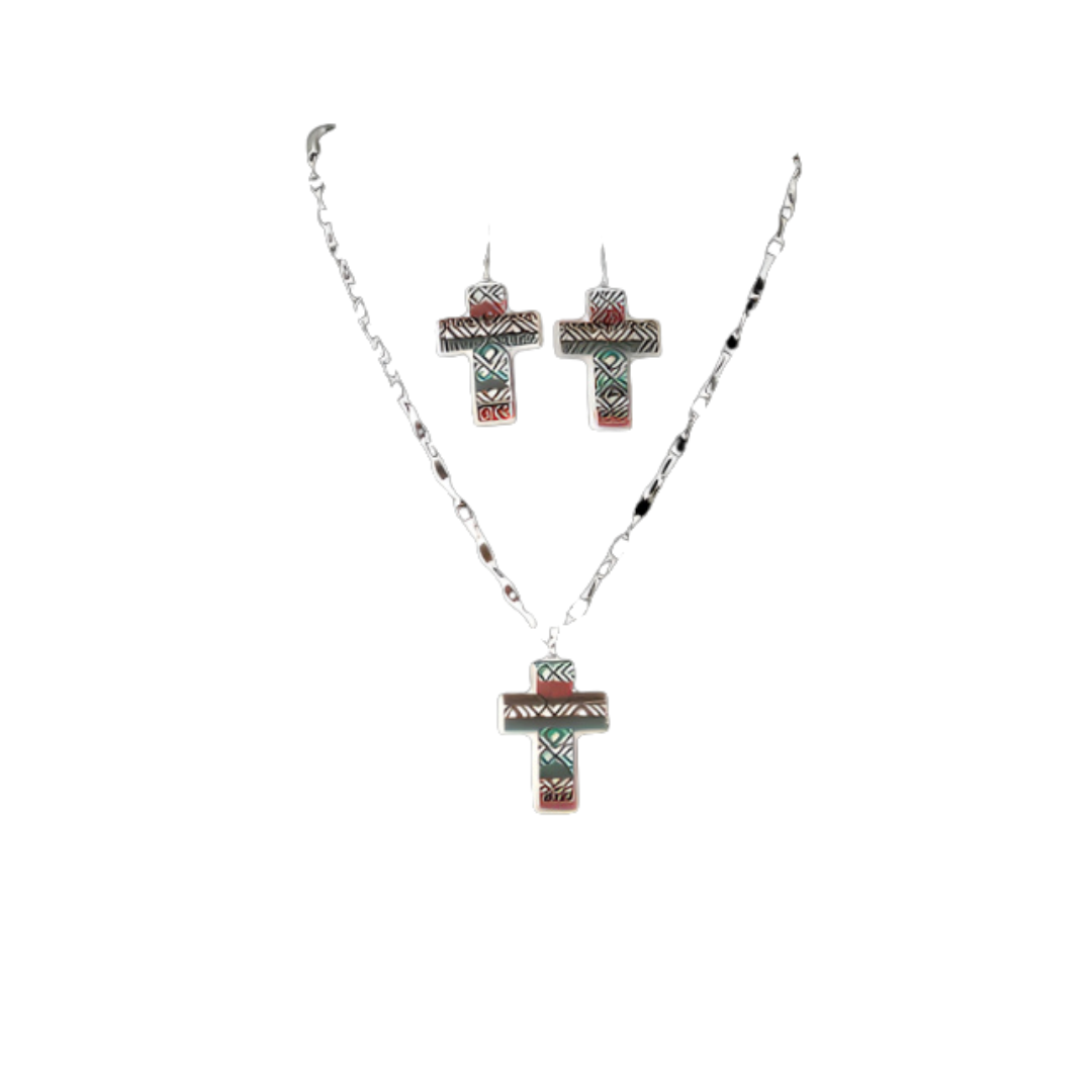 Blazin Roxx Women's Filigree Cross Grey Set