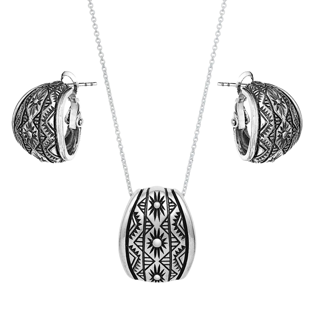 Montana Silversmiths Women's Western Lines Curved Grey Set