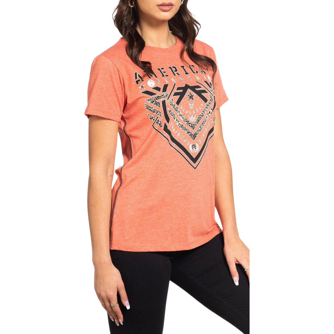 American Fighter Women's Parkside Short Orange Tee Shirt
