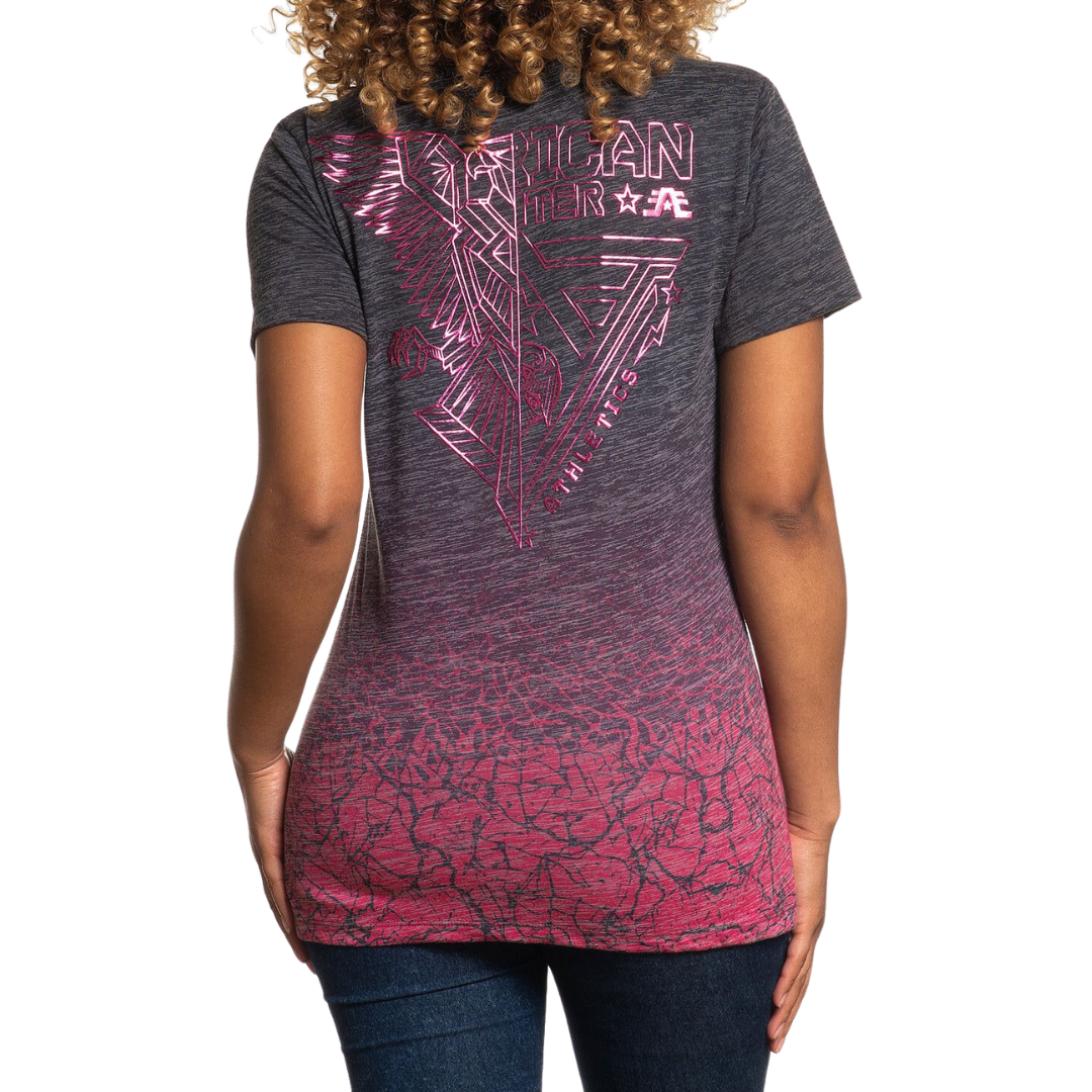 American Fighter Women's Hayward Neck Multicolor Tee Shirt