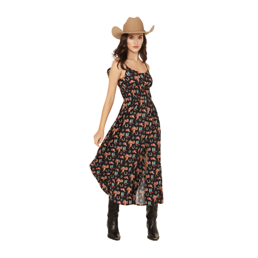 Rock & Roll Women's Conversational Print Midi Dress