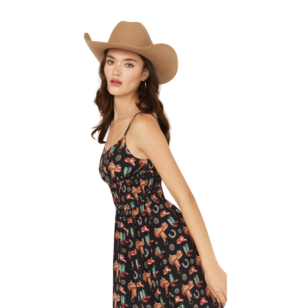 Rock & Roll Women's Conversational Print Midi Dress