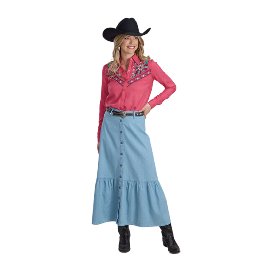 Roper Women's Cotton Denim Blue Skirt