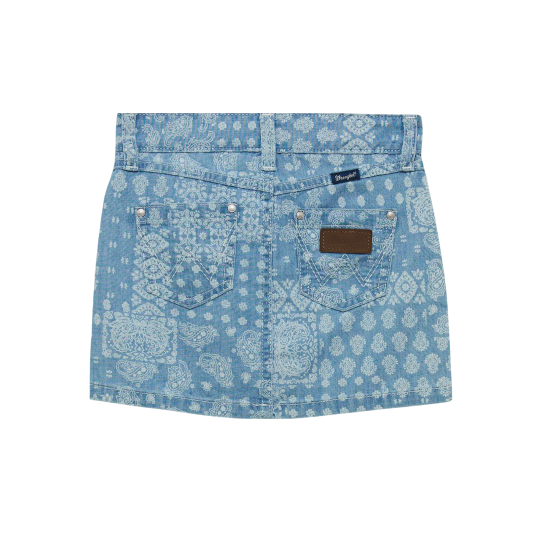Wrangler Youth Girl's Blue Bandana Skirt
