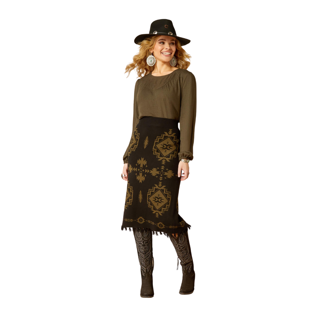 Ariat Women's Relic Black Caldera Sweater Skirt