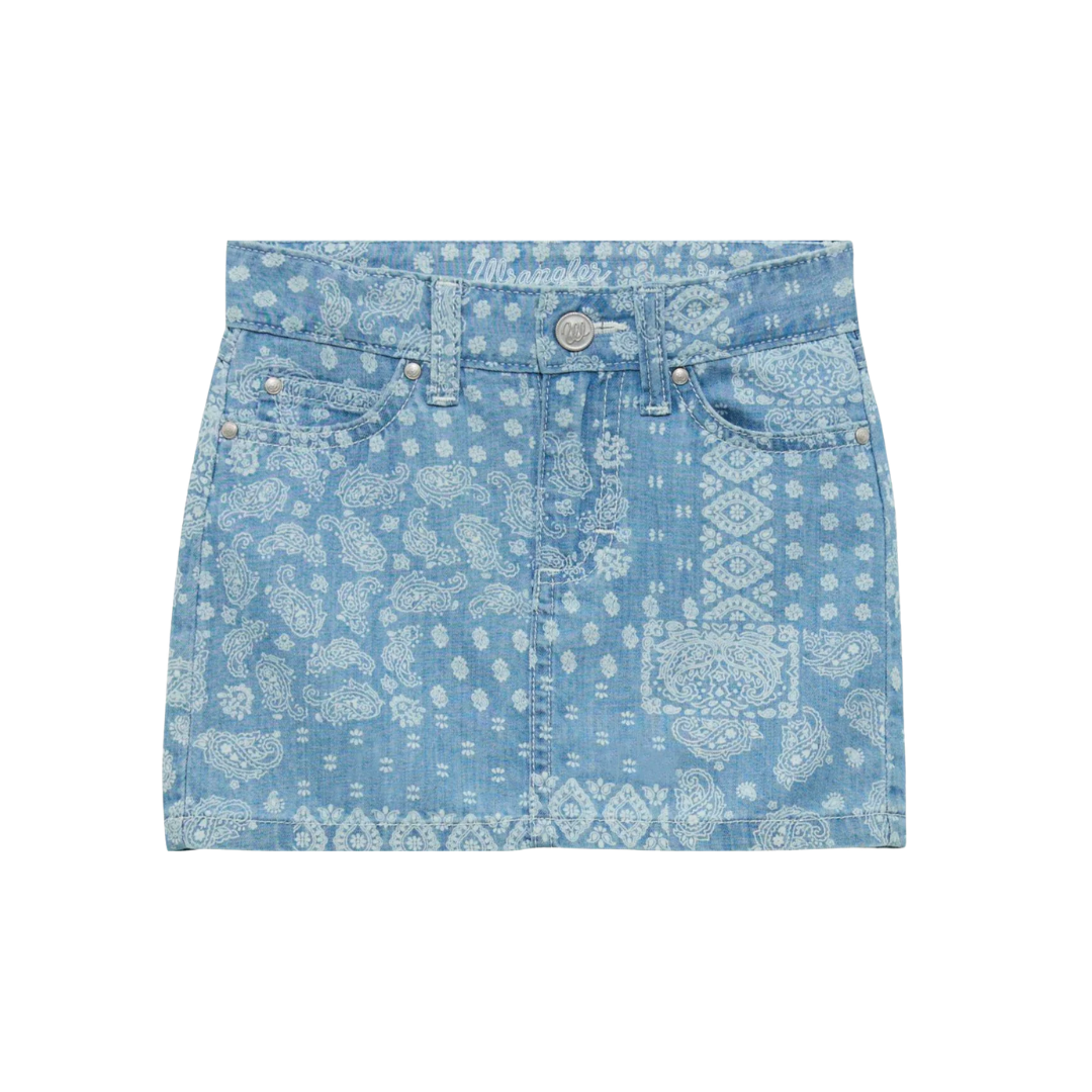 Wrangler Youth Girl's Blue Bandana Skirt