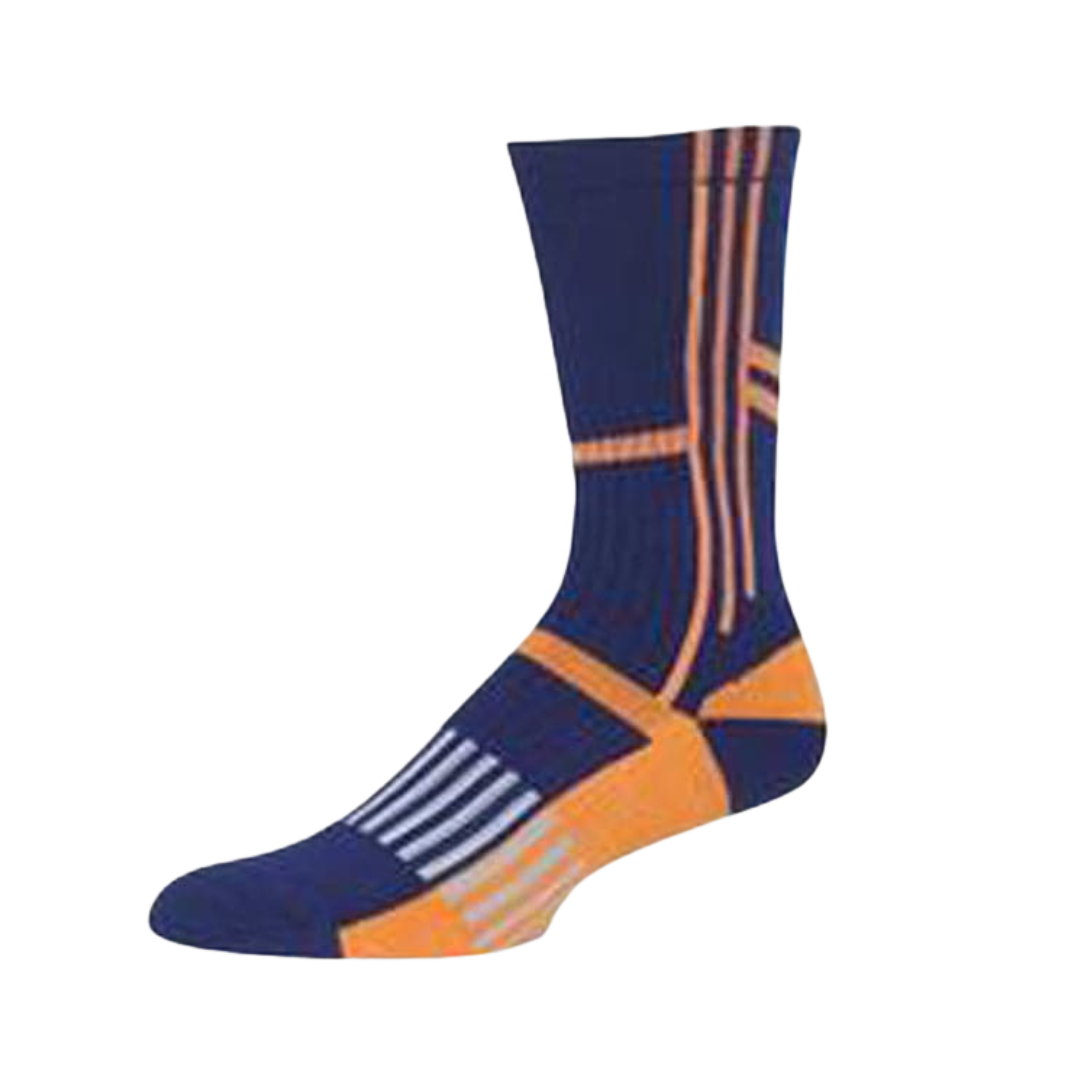 Hooey Men's Blue and Orange Striped Socks