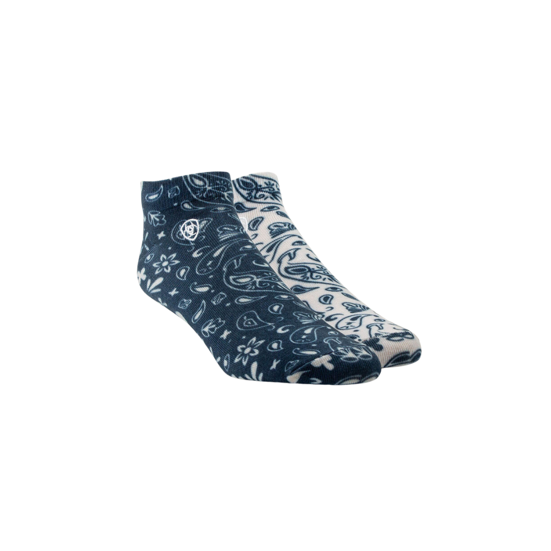 Ariat Women's Paisley Print Low Cut Multicolor Socks
