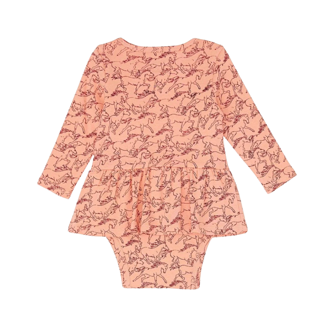 Wrangler Infants Girl's Knit With Skirt Peach Bodysuit
