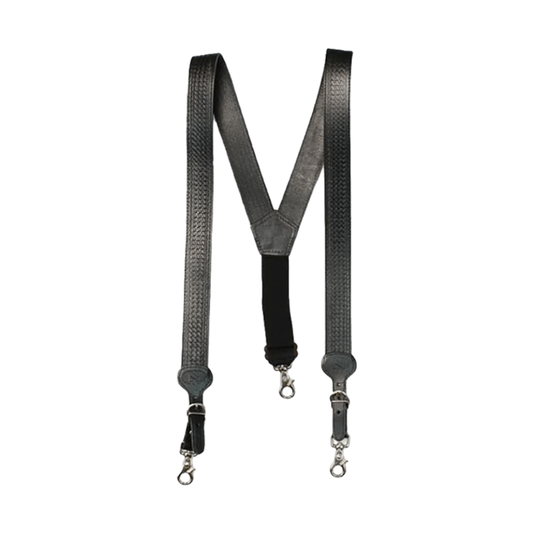 Nocona Unisex Gallus Leather Black Suspenders