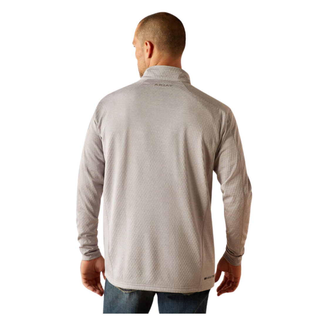 Ariat Men's Hex Fleece Zip Baselayer Silver Sconce Sweater