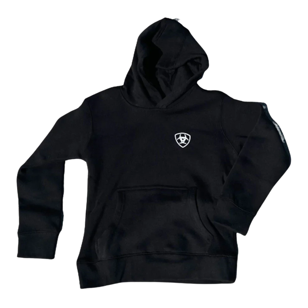 Ariat Youth Boy's Camo Flag Graphic Black Hoodie