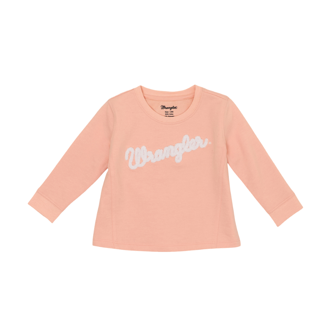 Wrangler Toddler Girl's Logo Crew Pink Sweatshirt