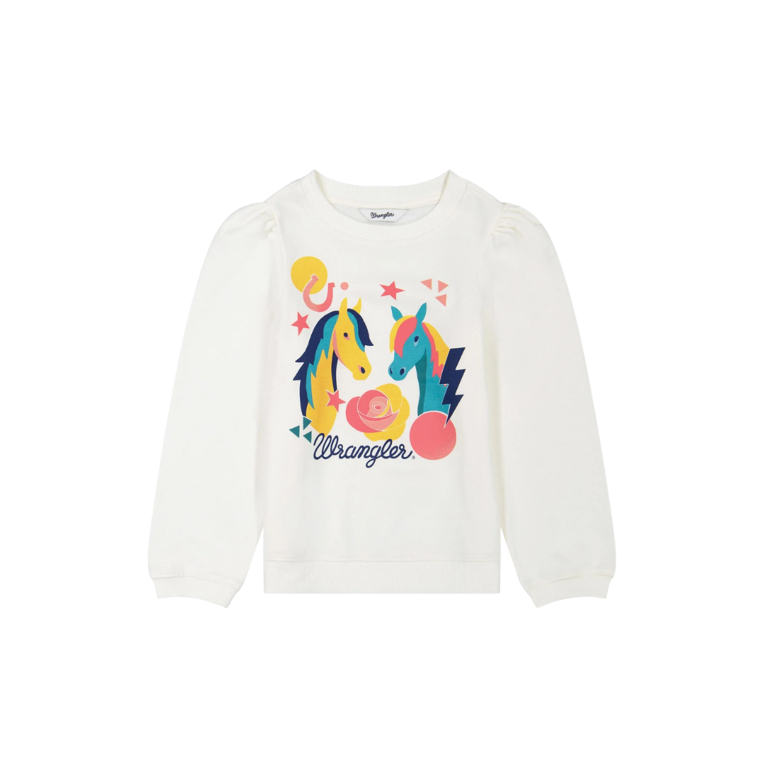 Wrangler Youth Girl's Graphic White Sweatshirt