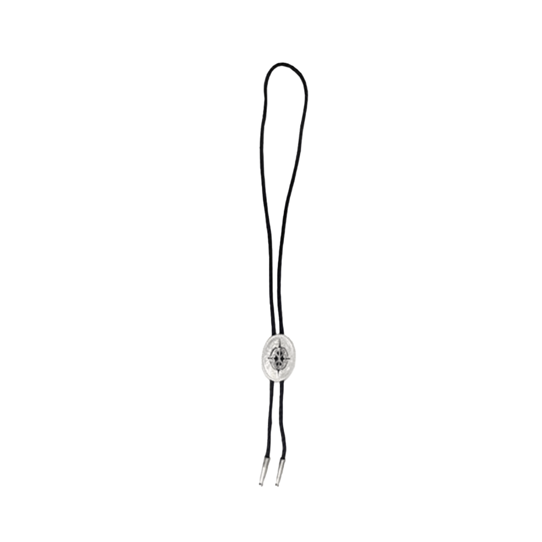 M&F Unisex Oval Gold Black Bolo Tie