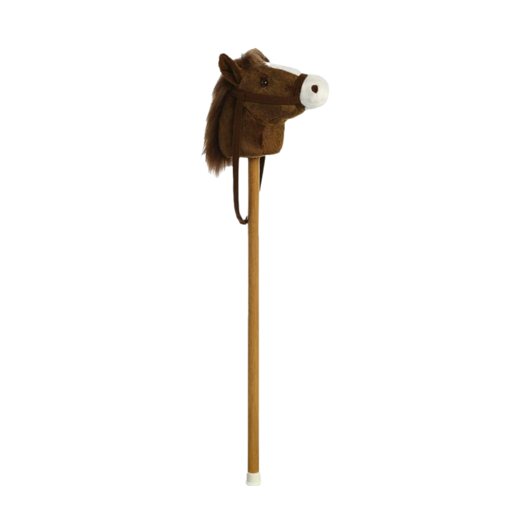A&A Plush Toddler Unisex Giddy Up Stick Pony Animal Brown Toy