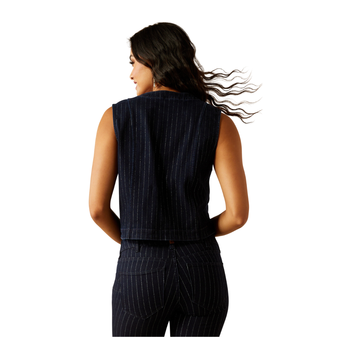 Ariat Women's Tailored Silver Stripe Rinse Vest