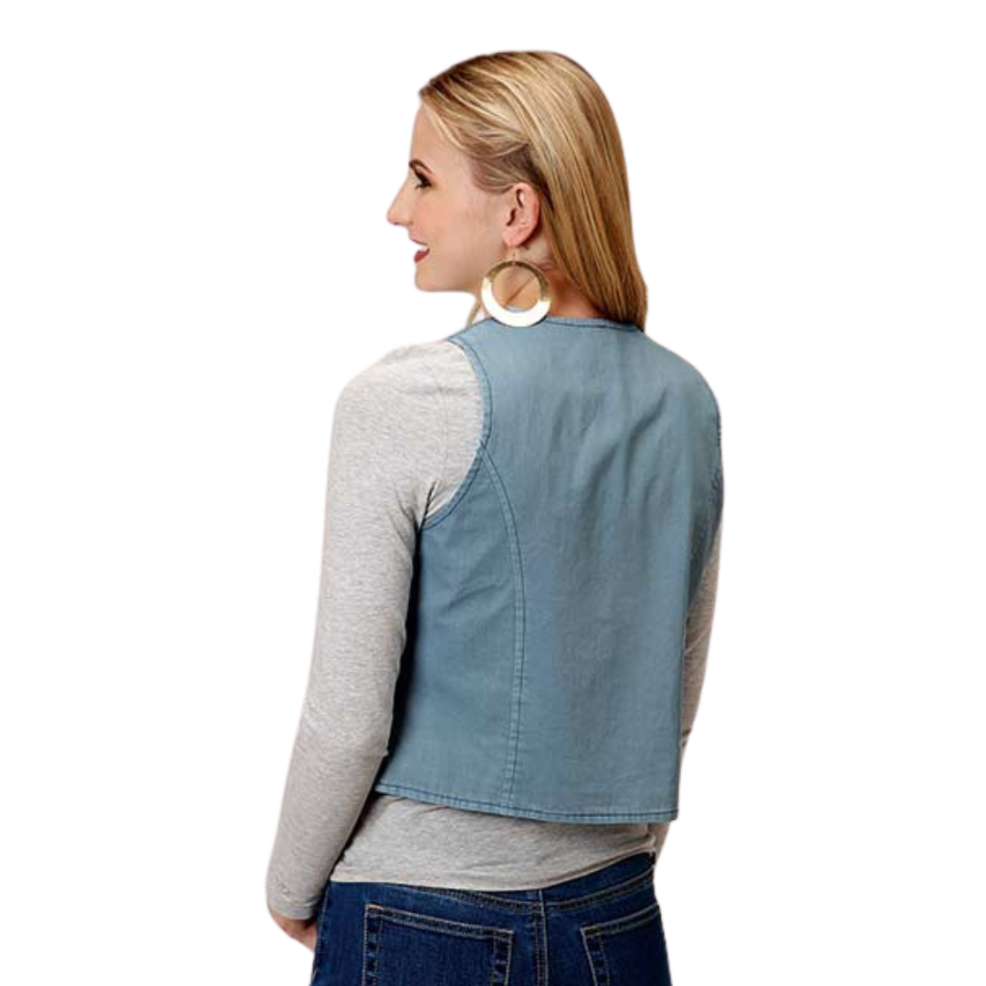 Roper Women's Cotton Denim Blue Vest