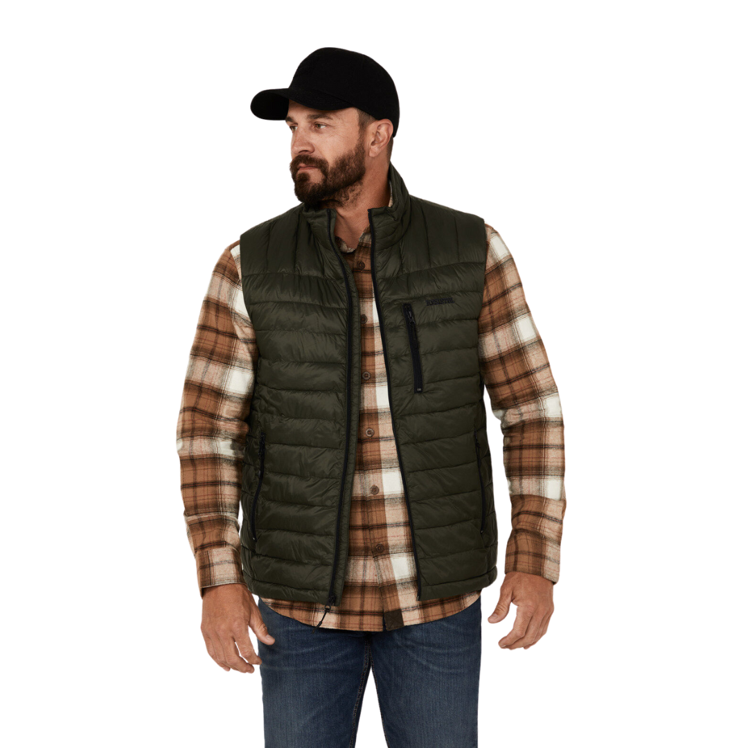 Resistol Men's Cold Puffer Olive Vest