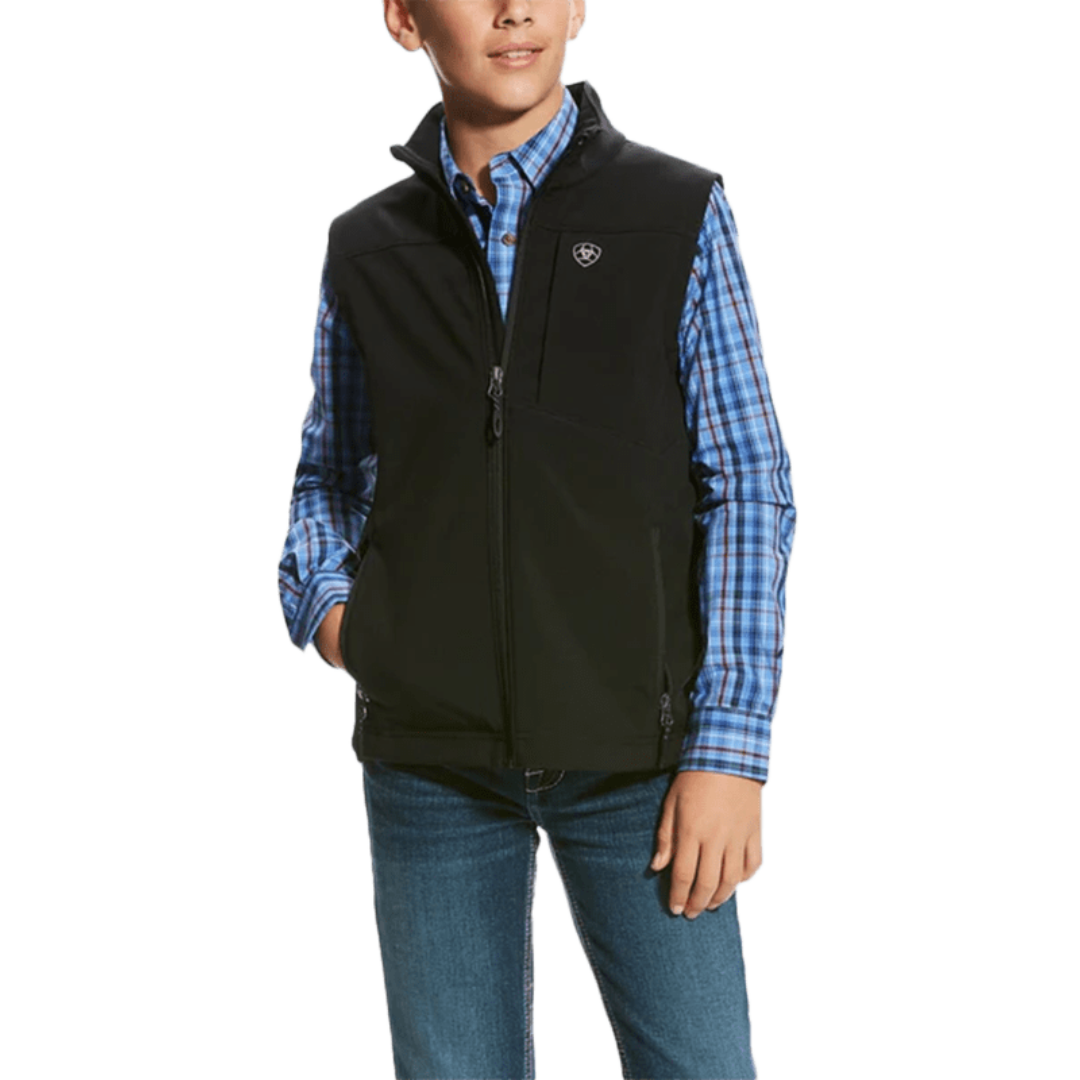 Ariat Youth Boy's Vernon 2.0 Stretch Softshell Black Vest