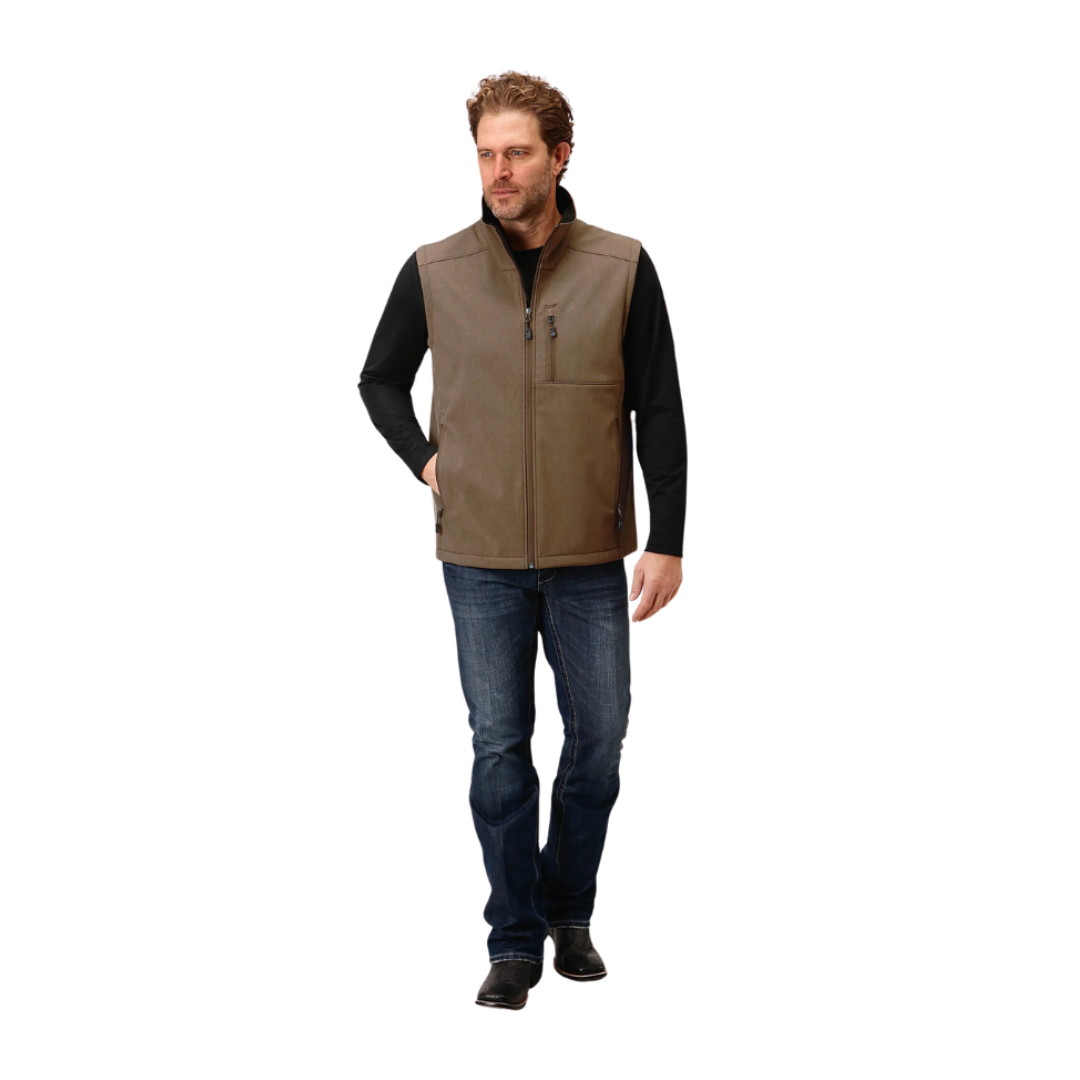 Roper Men's Heather Mocha Soft Shell Brown Vest