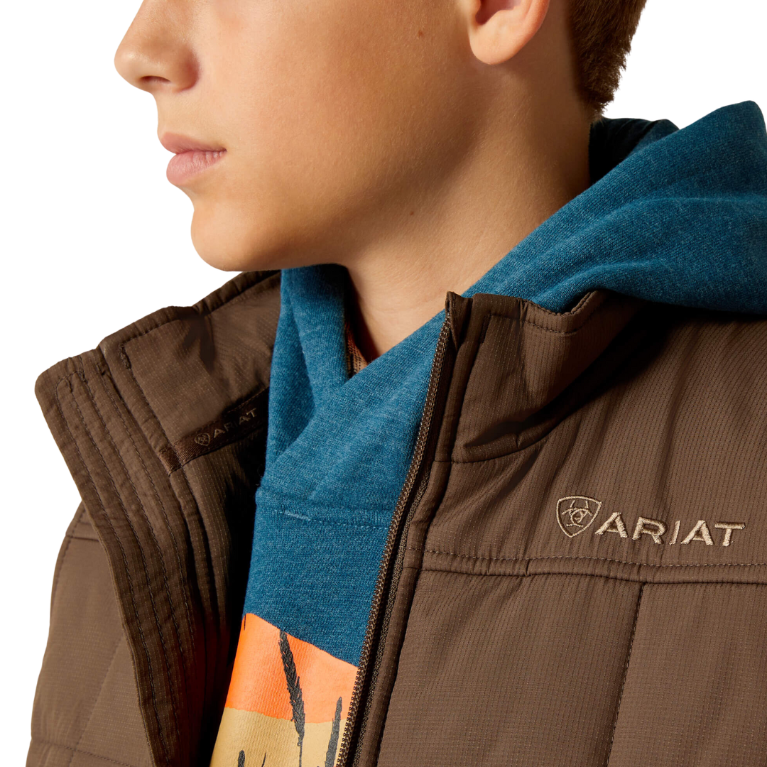 Ariat Youth Boy's Crius Insulated Banyan Bark Brown Vest