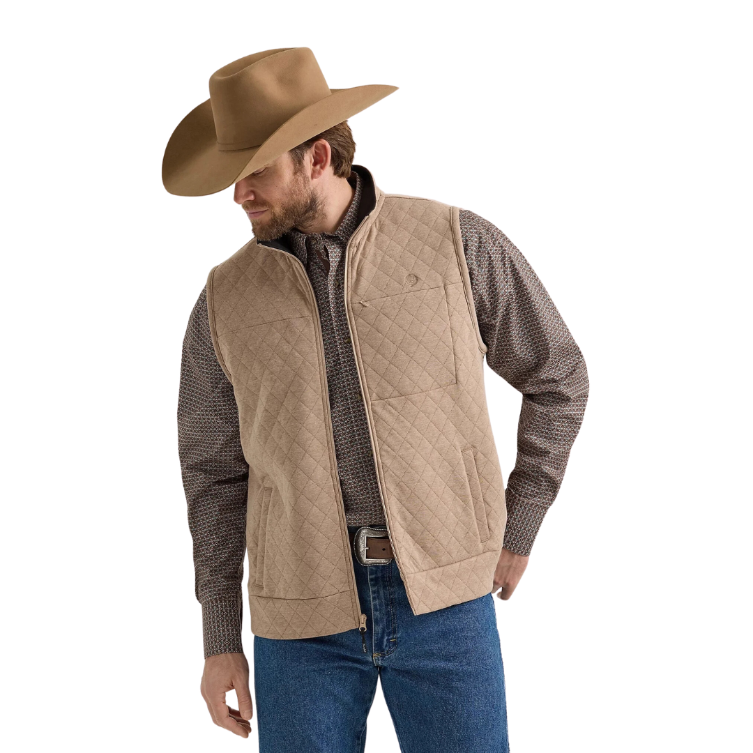 Wrangler Men's Knit Taupe Vest
