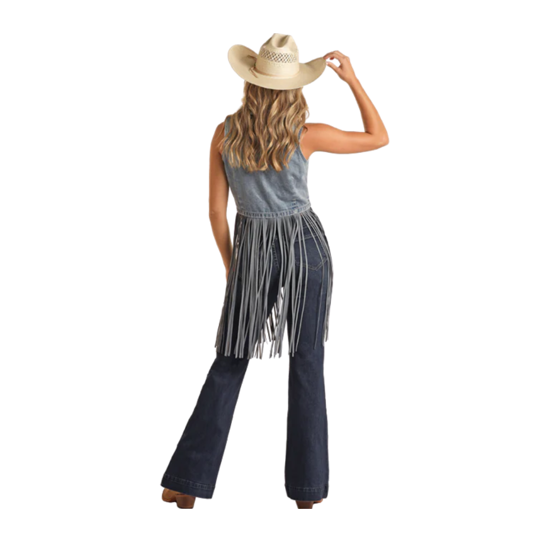 Rock & Roll Denim Ladies Light Wash Denim Vest