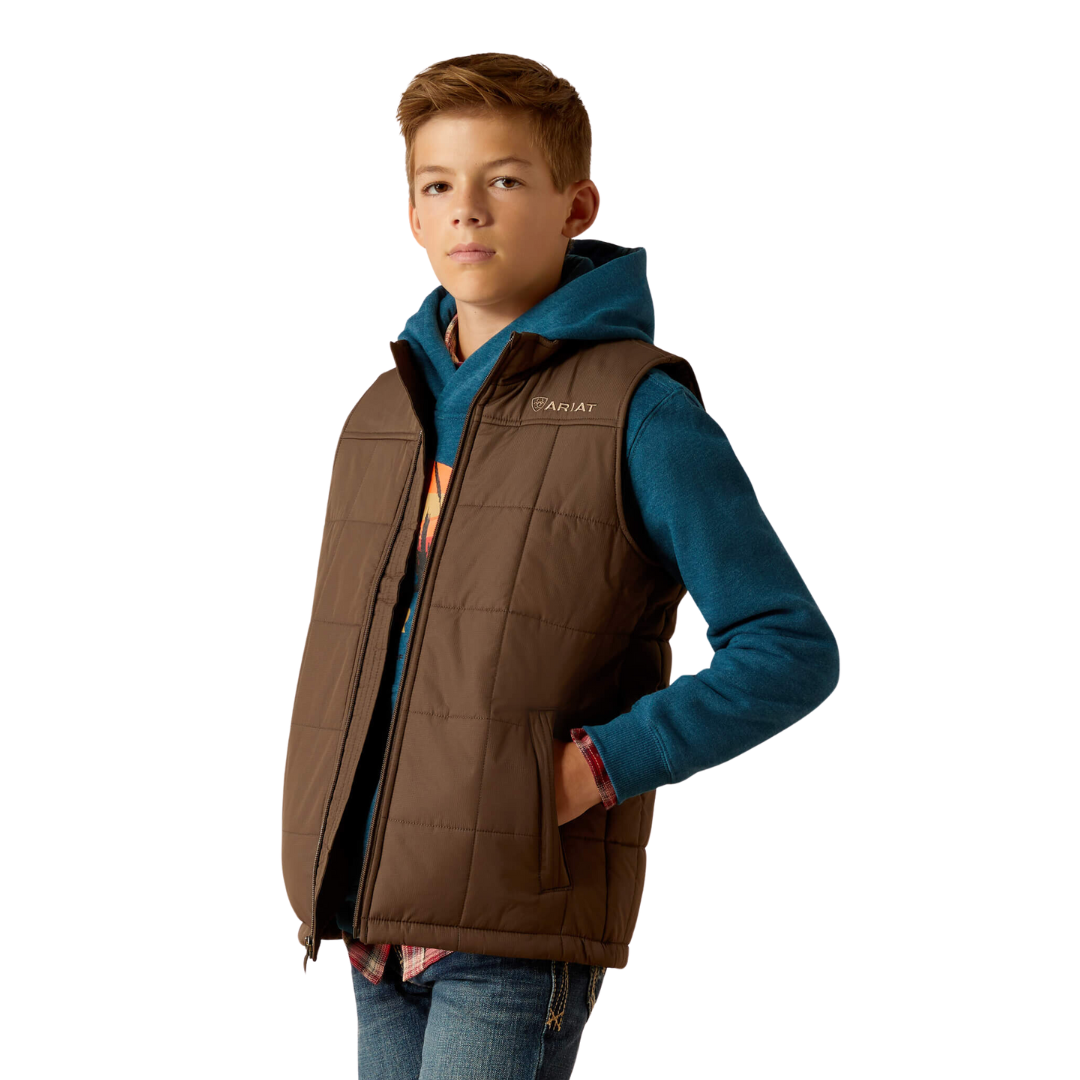 Ariat Youth Boy's Crius Insulated Banyan Bark Brown Vest