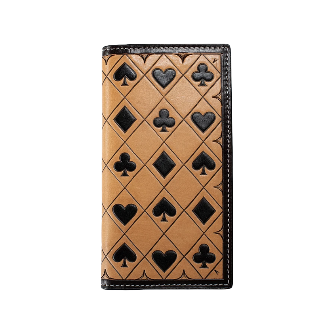 3-D Men's Rodeo Card Suits Brown Wallet