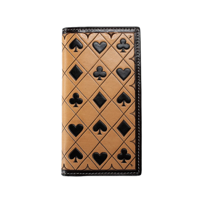 3-D Men's Rodeo Card Suits Brown Wallet