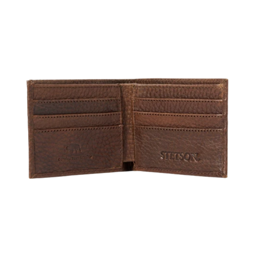 Stetson Men's Bison Bifold Hazelnut Wallet