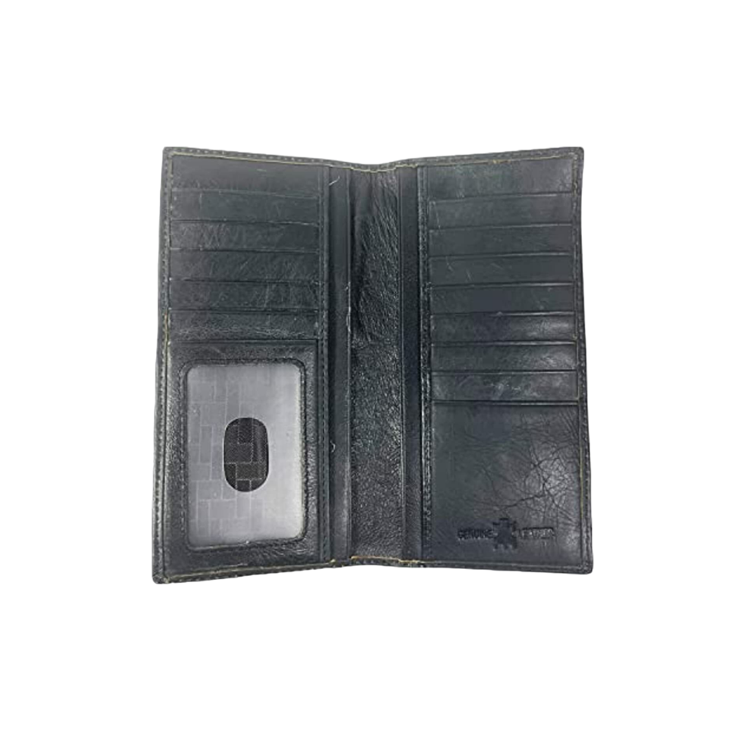 Rainbow Trading Men's Western Cowboy Leather Black Wallet