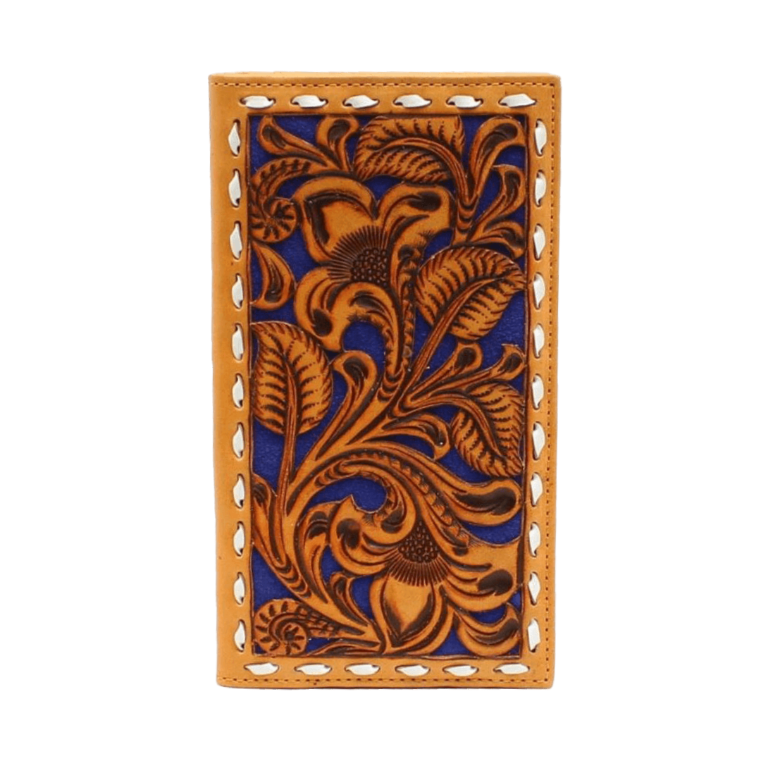 Nocona Men's Rodeo Floral Embossed Brown Wallet