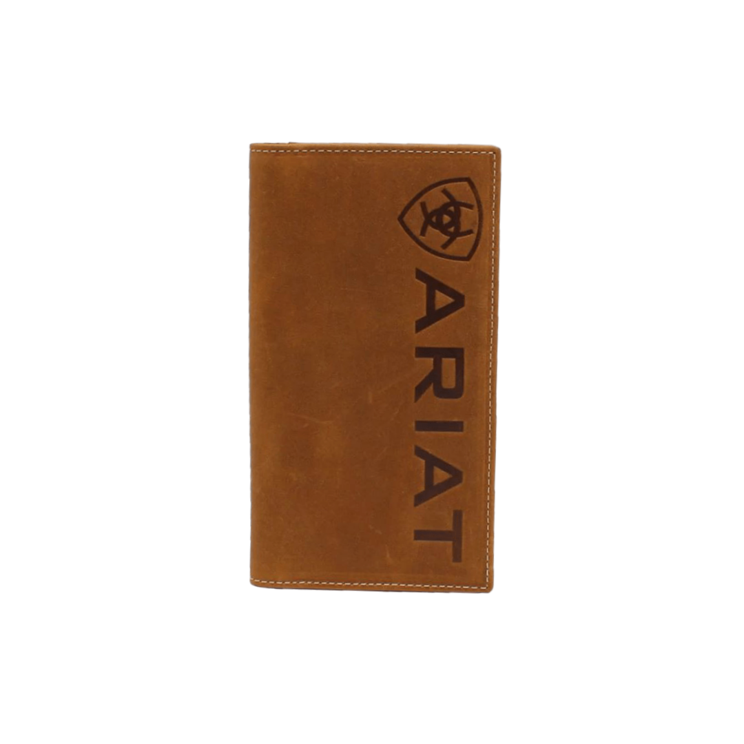 Ariat Men's Rodeo Vertical Logo Medium Brown Wallet