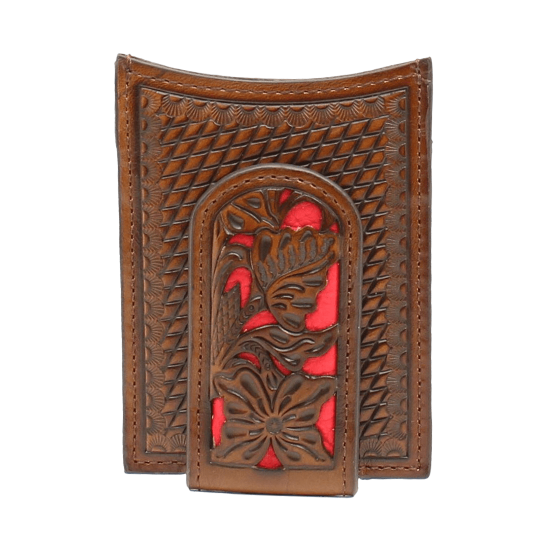 Nocona Men's Underlay Money Clip Brown Wallet